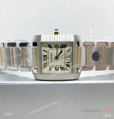 Swiss Replica Cartier Tank Francaise Watch 2-Tone Cream Dial - Swiss Quartz